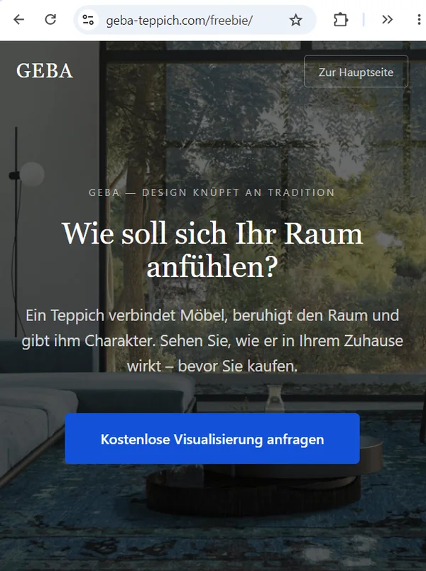 Anfrageseite von geba-teppich.com